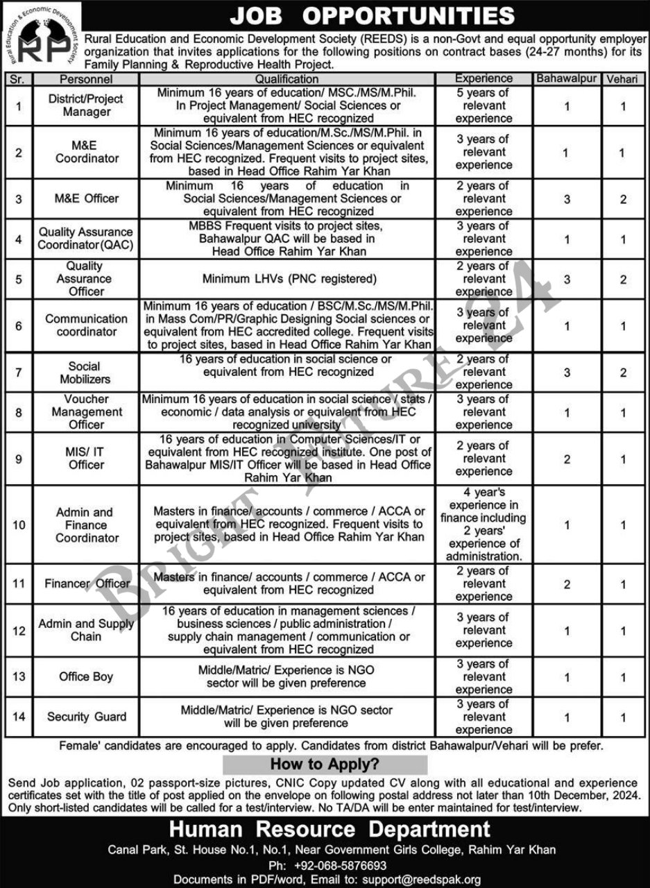 Rural Education and Economic Development REEDS Jobs 2024