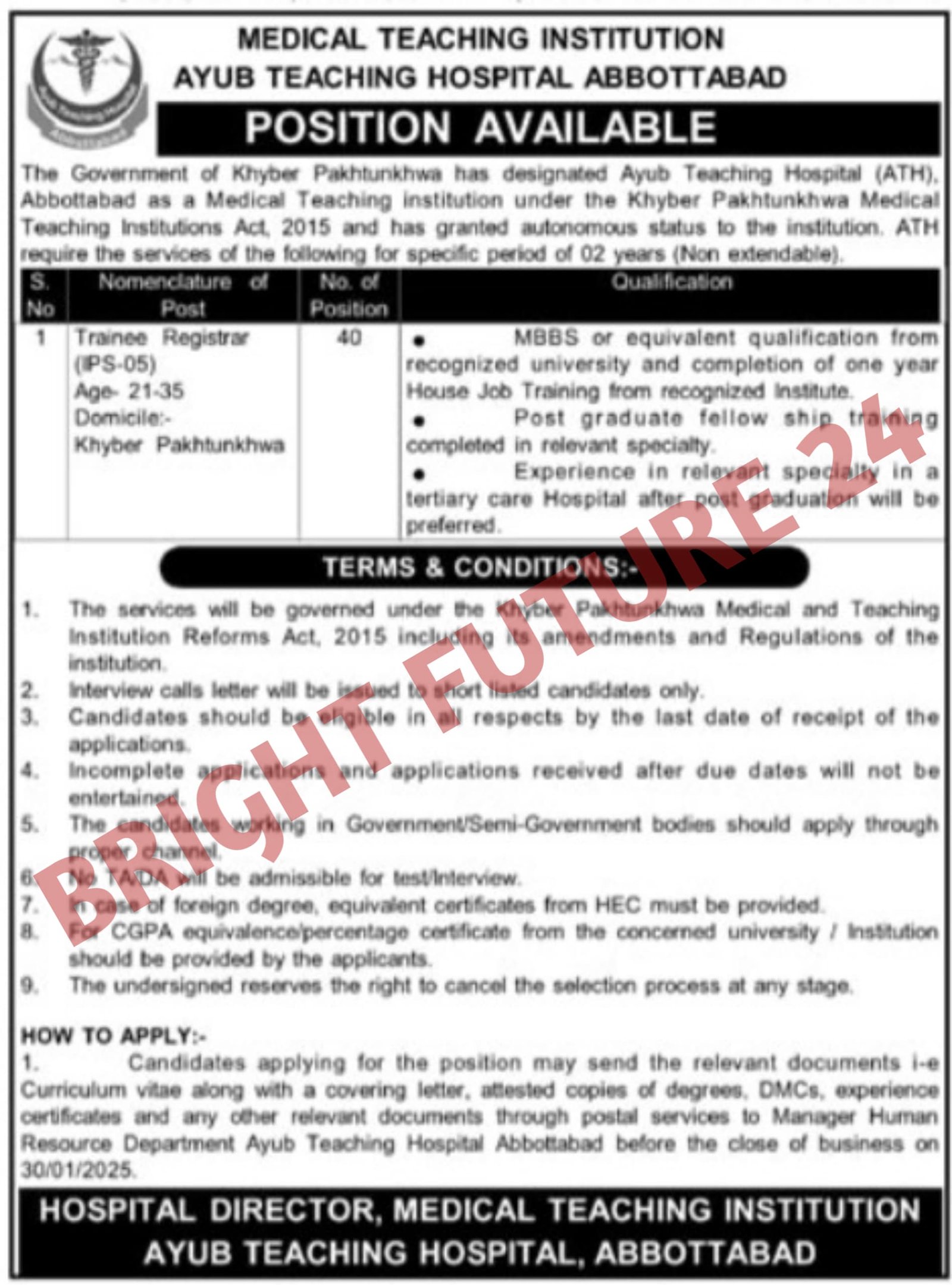 Ayub Teaching Hospital ATH Abbottabad Jobs 2025