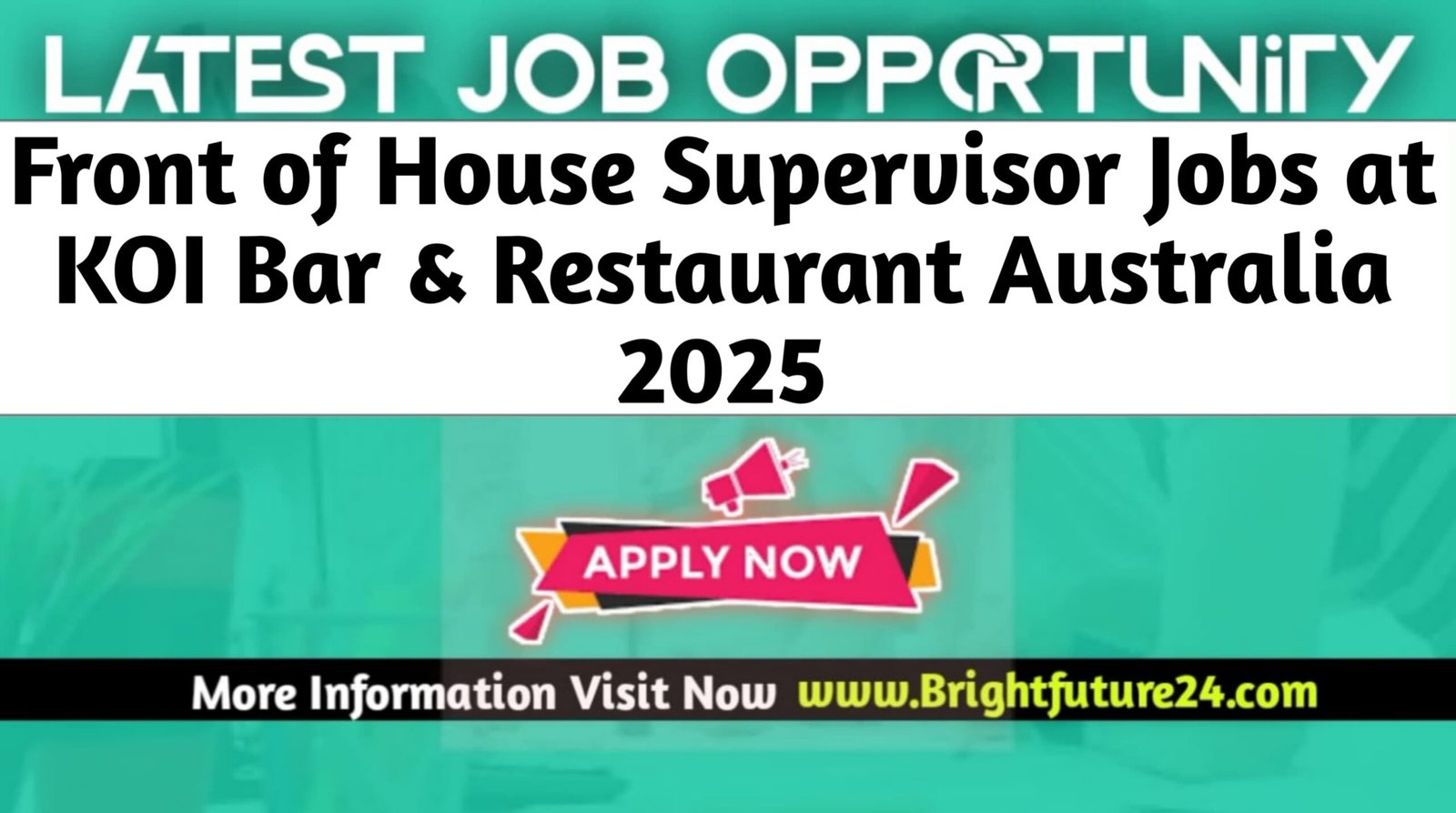 Front of House Supervisor Jobs at KOI Bar & Restaurant Australia 2025